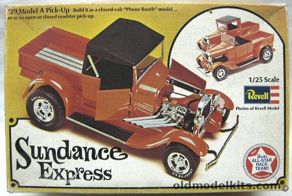 Revell 1/25 Sundance Express 1929 Ford Model A Pickup Truck - Closed Cab or Roadster With Optional Top, H1327 plastic model kit